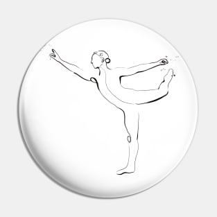 Ballet Dancer in Attitude Pose Pin