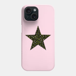 Leopard Print Star in Green, Black and Light Pink Phone Case