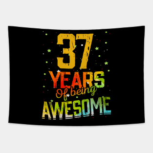 37 Years Of Being Awesome Gifts 37th Anniversary Gift Vintage Retro Funny 37 Years Birthday Men Women Tapestry