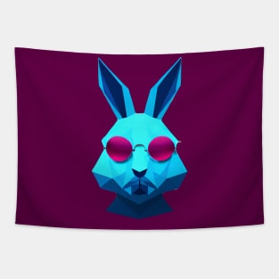 Cool Low Poly Rabbit wearing Sunglasses Tapestry