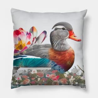 Mandarin Duck Nature Outdoor Imagine Wild Free Pillow