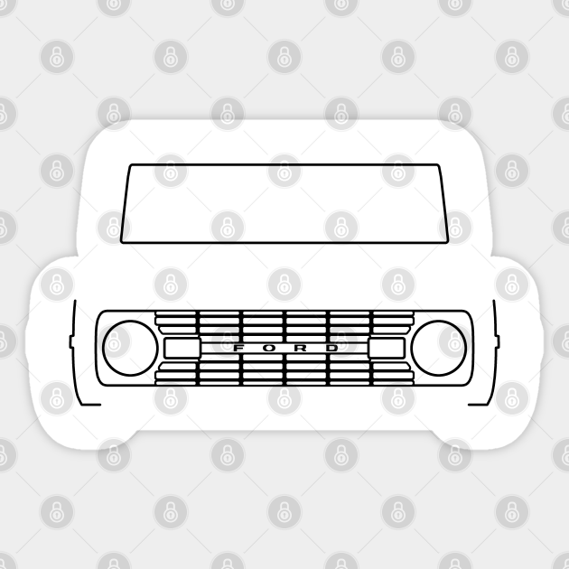 pics Ford Bronco Line Drawing 1970 ford bronco classic 4x4 truck outline graphic black