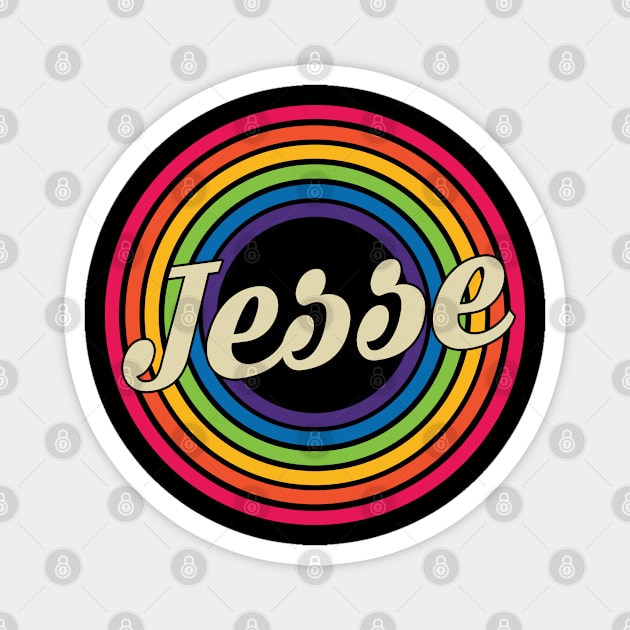 Jesse - Retro Rainbow Style Magnet by MaydenArt