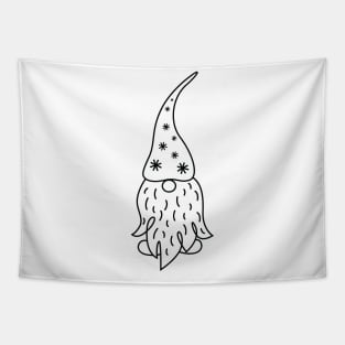 Scandinavian Christmas Gnome line art Tapestry