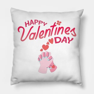 Happy Valentines Day - Hands Together! Pillow