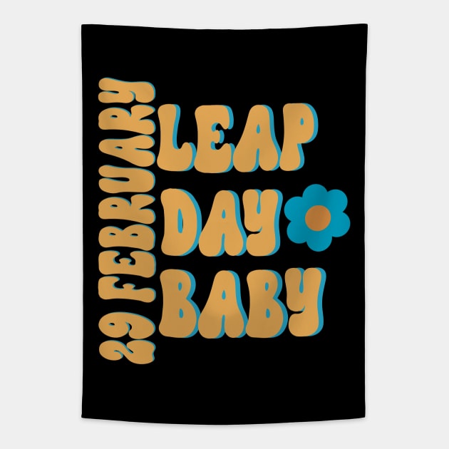 Leap Day Baby Retro Tapestry by Miozoto_Design