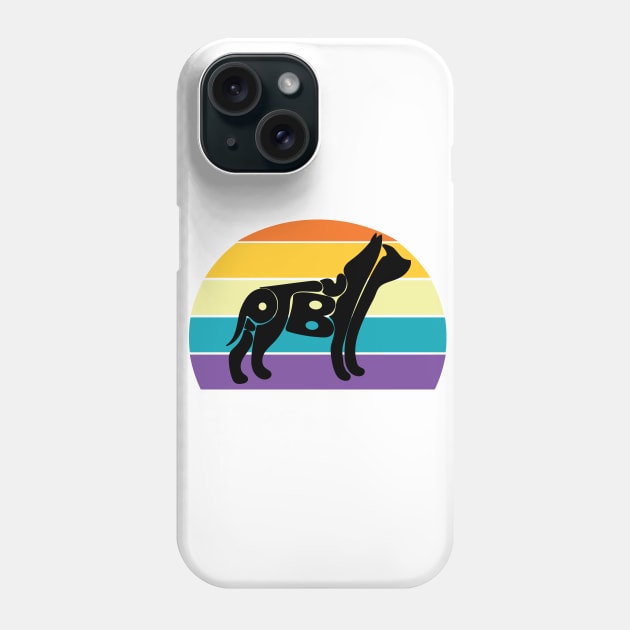 pitbull retro sunset Phone Case by Fibredesigns