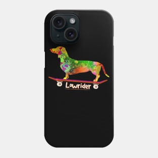 Lowrider Funny Dog shirt Dachshund Weiner Dog Skateboard Phone Case