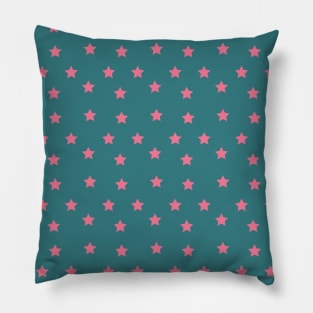 Abdul | Teal and Pink Stars Pattern Pillow