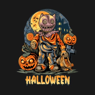 Halloween Monster With Spooky Mask T-Shirt