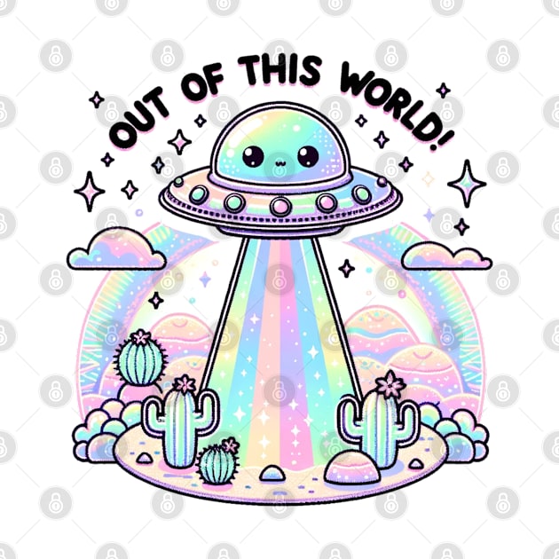 Out of this World Cute Pastel Kawaii UFO by Lavender Celeste