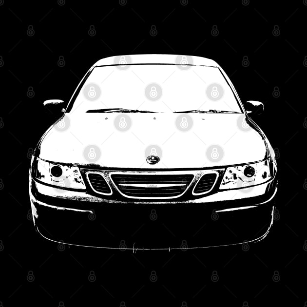 Saab 9-3 OG 1st generation classic car monoblock white by soitwouldseem