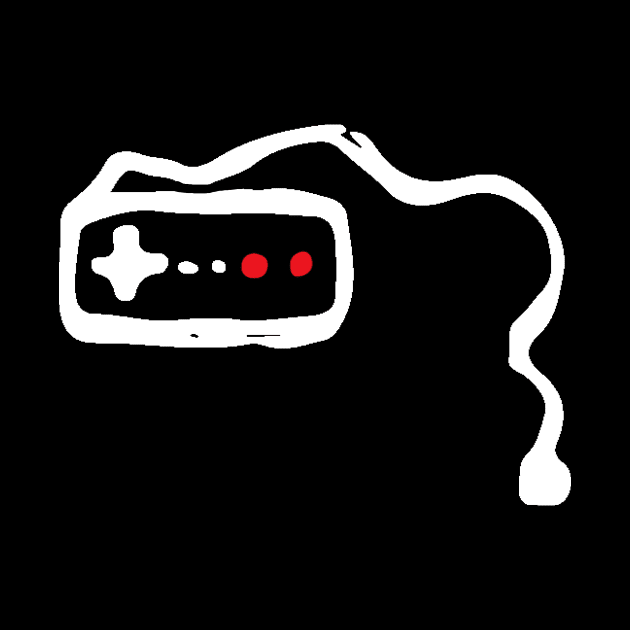 Video Game Controller Doodle White by Mijumi Doodles