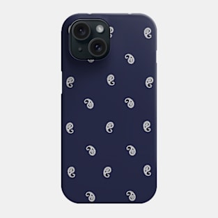 Small Paisley Bandana Style - Navy Blue and White Phone Case