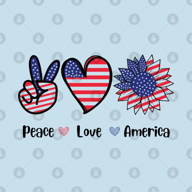 Peace, love, America by Lili's Designs