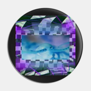 Centipede “Vaporwave” (Purple Grid) Pin