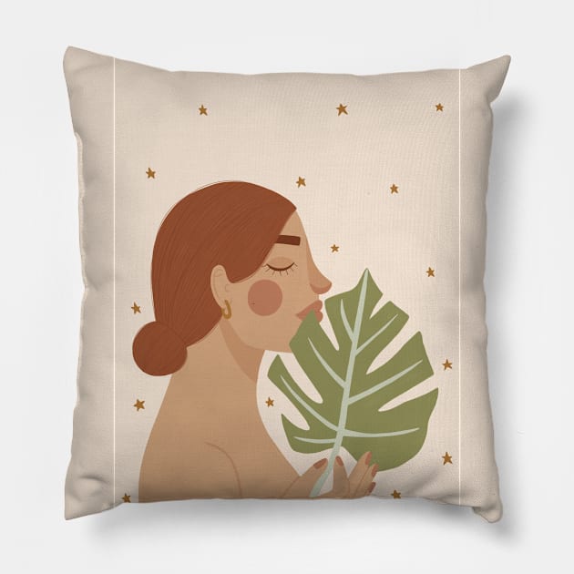 Plant Lady Pillow by Happy Mouse Studio