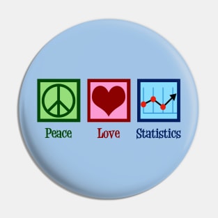 Peace Love Statistics Pin