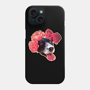 Border Collie with Flowers Phone Case