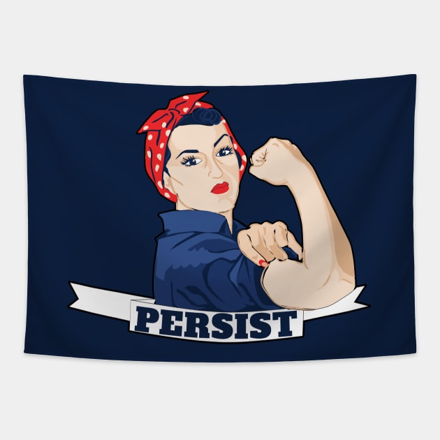 Persist Rosie the Riveter Tapestry by bubbsnugg