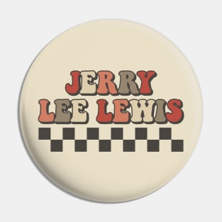 Jerry Lee Lewis Checkered Retro Groovy Style Pin