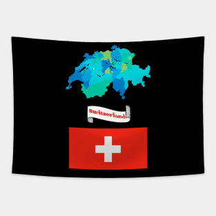 Switzerland Map Tapestry