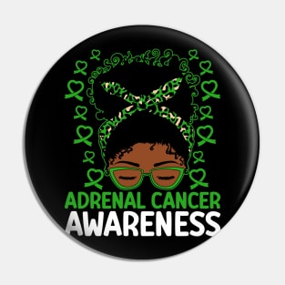 Afro Messy Bun Adrenal Cancer Awareness Pin