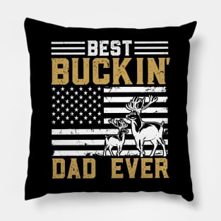 Best Bucking Dad Ever - USA Flag Dear Bows Hunting Pillow