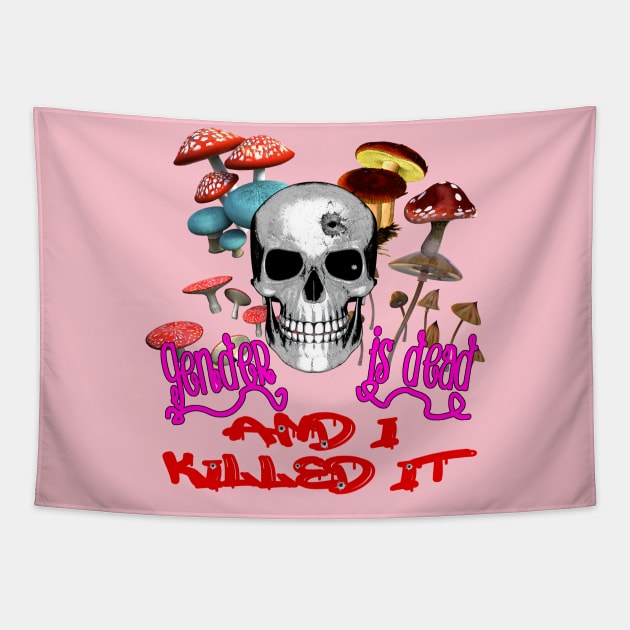 Gender is Dead and I Killed It Tapestry by Just Bearded Lady Things