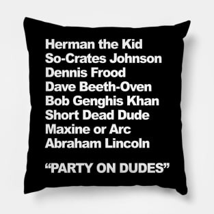 Party on Dudes... Pillow