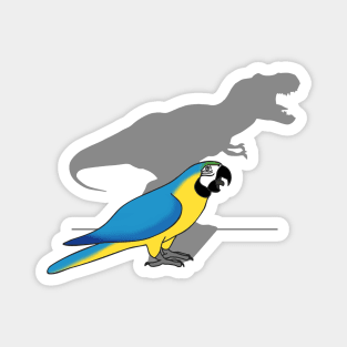 t-rex shadow - blue gold ara macaw Magnet