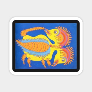 two headed chicken 1977 - Maria Primachenko Magnet