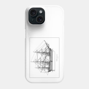 HMS Victory ship plans. 18th century Lord Nelson ship - BL Phone Case