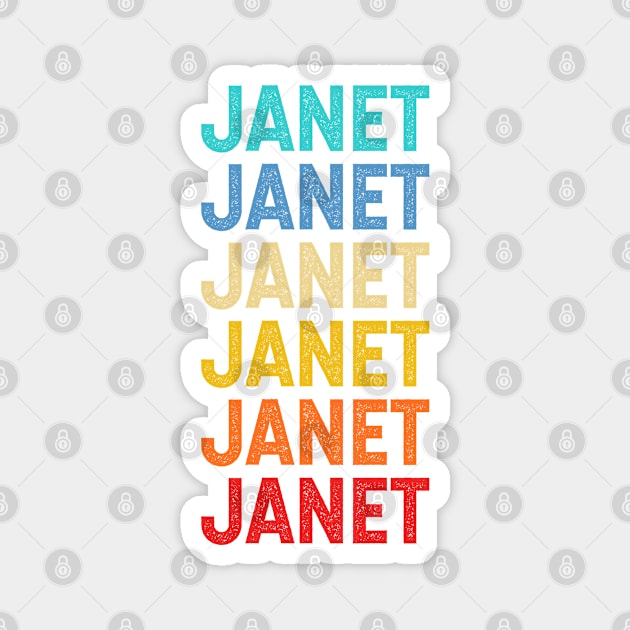 Janet Name Vintage Retro Custom Gift Named Janet Magnet by CoolDesignsDz