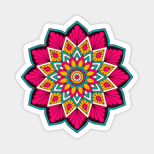 mandala-design, mandala-art, geometric, abstract, mandala and spirituality, colorful, rainbow, mandala pattern, mandala flower patterns, Flower Mandala ,Spirituality Magnet by Utopia Shop