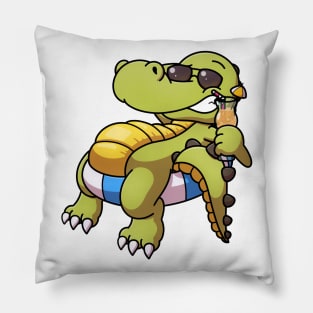 Crocodile At The Beach Pillow