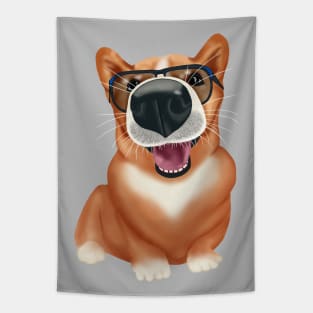 Corgi with sunglasses Tapestry