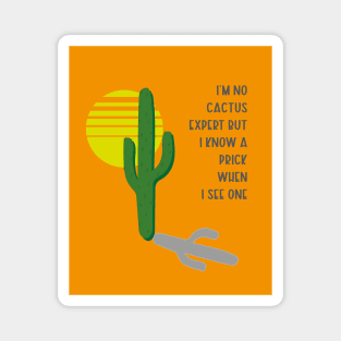 Color blocking desert landscape abstract vibrant art prick joke cactus expert Magnet