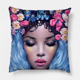 Blue Haired Fairy Pillow