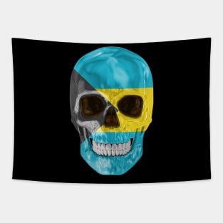 Bahamas Flag Skull - Gift for Bahamian With Roots From Bahamas Tapestry