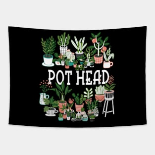 Plant Lover and Gardener Pot Head Succulent Short Sleeve Tapestry