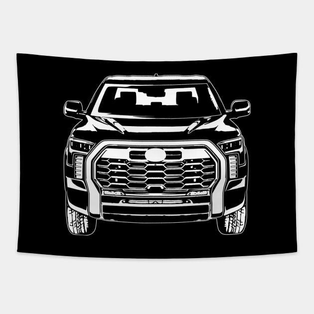 White 2022 Tundra Sketch Art Tapestry by DemangDesign