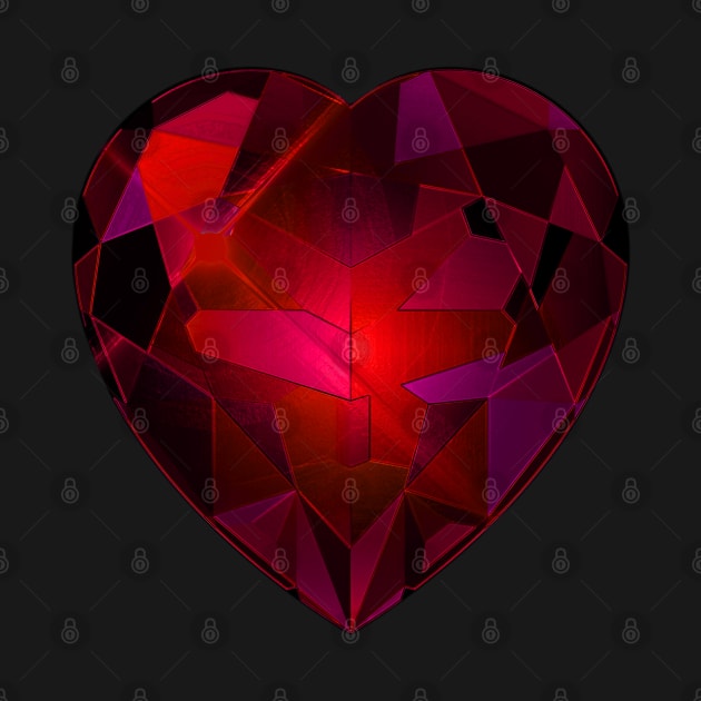 Red and Pink Heart Gemstone by The Black Panther