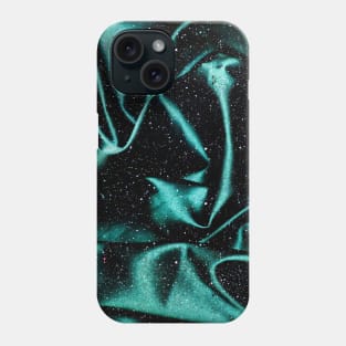 elegant shiny turquoise satin silk with burlesque glitter pattern Phone Case