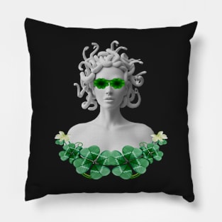 Green Saint Patricks Day Medusa Pillow