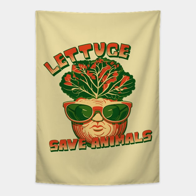 Lettuce Save Animals Tapestry by Liesl Weppen