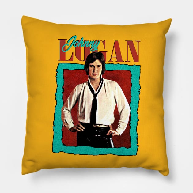 Johnny Logan 80s Aesthetic Fan Gift Design Pillow by HORASFARAS