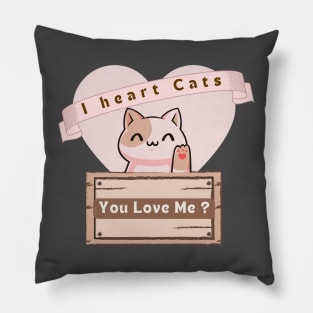 I Heart Cats I heart Kitties Kitty Lover Cats Lover Pet Lover Animal Lover Pillow