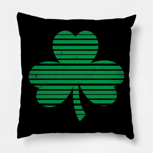 Vintage Shamrock Stripes - Green - St. Patricks Day Pillow by skauff