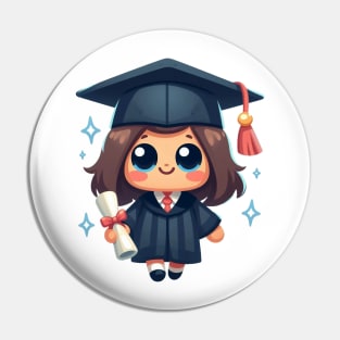 Cute Girl Graduation Pin
